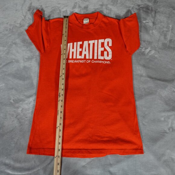 Vintage Wheaties Cereal Promo T Shirt Mens M (Fits S) Made In USA 80s Has FLAW! - Picture 10 of 10